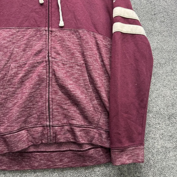 PINK Victoria's Secret Full Zip Hoodie Women's L Burgundy Heathered Love Pink - Picture 2 of 12